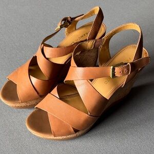 Franco Sarto Brown Wedge Sandals